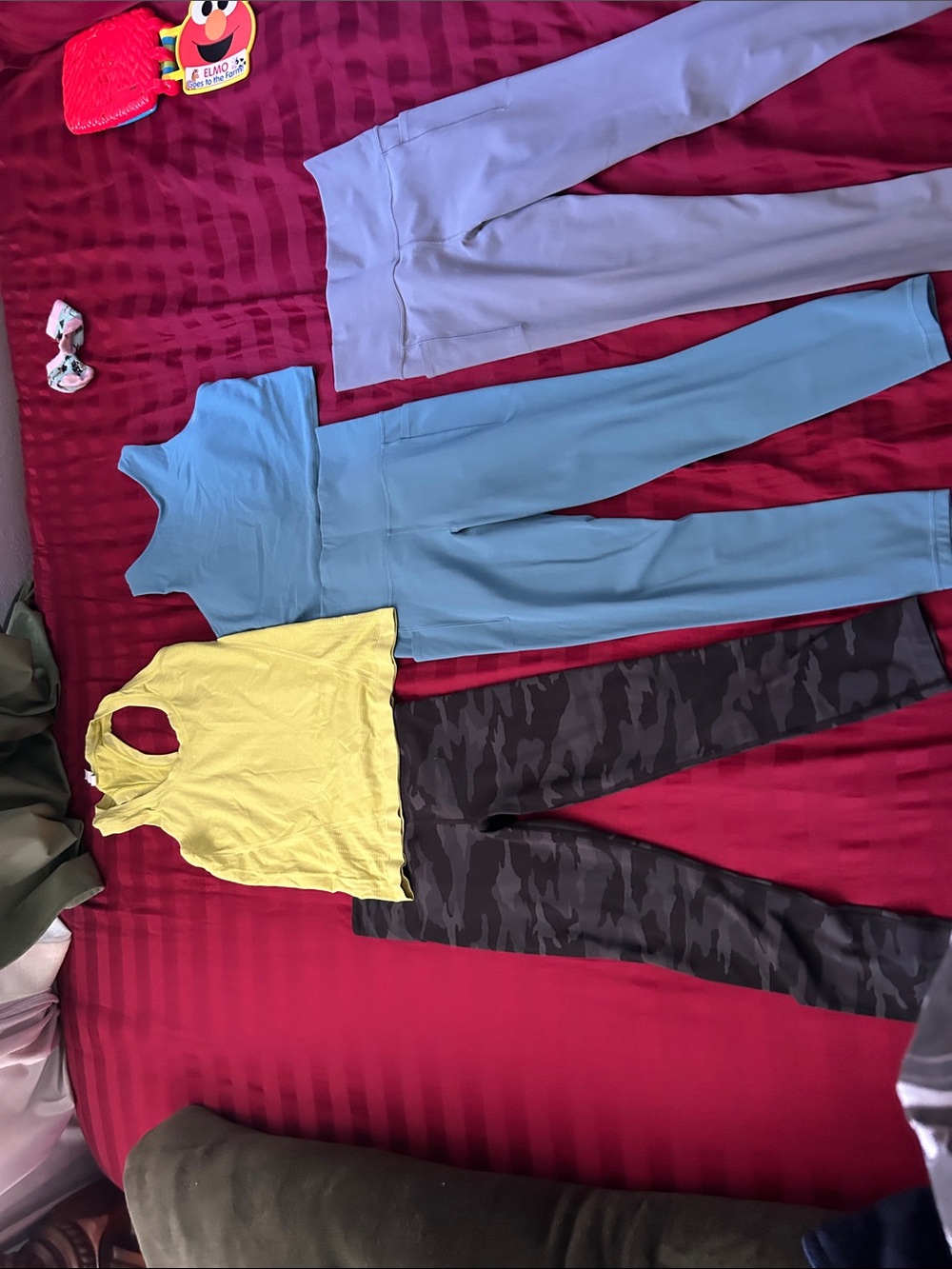 Athleta 5 pieces just for you Yellow Cropped Tank Leggings